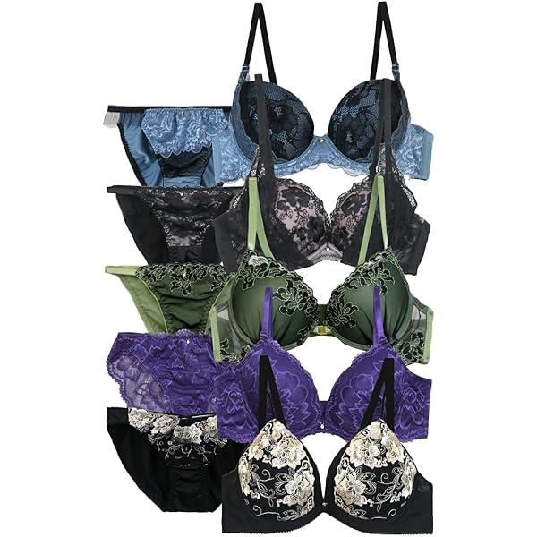 高品質ランジェリー❤️リピ割&まとめ割ページその2 Amazon | [Pregerie] 福袋 ブラセット セクシー 刺繍 レース 3枚